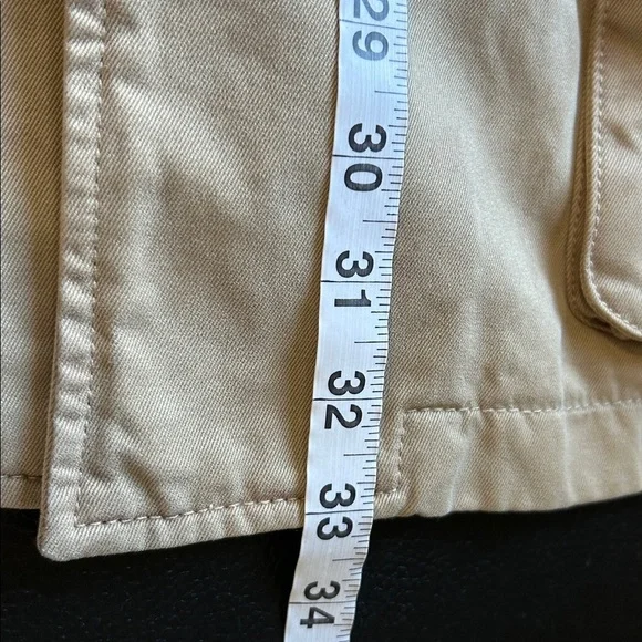 BANANA REPUBLIC Twill Utility Military Jacket Khaki Tan Womens Sz L NEW
